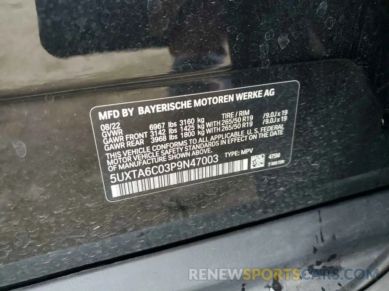 15 Photograph of a damaged car 5UXTA6C03P9N47003 BMW X5 2023