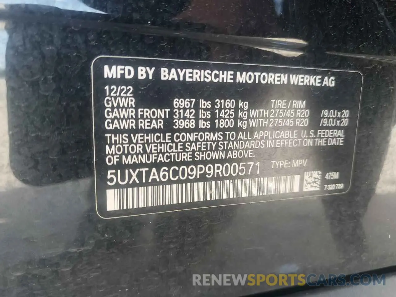 15 Photograph of a damaged car 5UXTA6C09P9R00571 BMW X5 2023