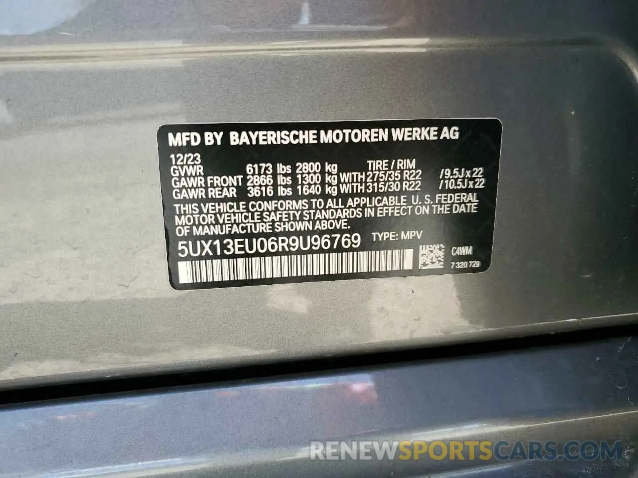 14 Фотография поврежденного автомобиля 5UX13EU06R9U96769 BMW X5 2024