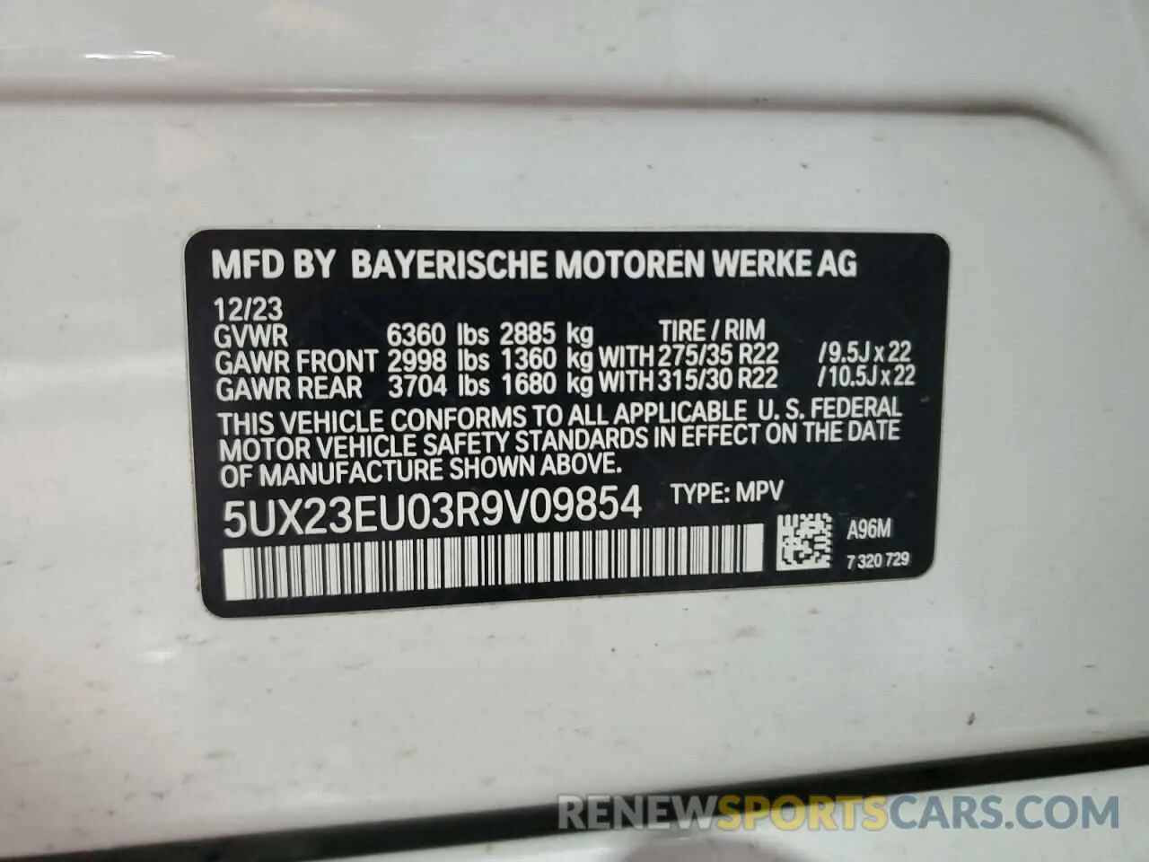 13 Photograph of a damaged car 5UX23EU03R9V09854 BMW X5 2024