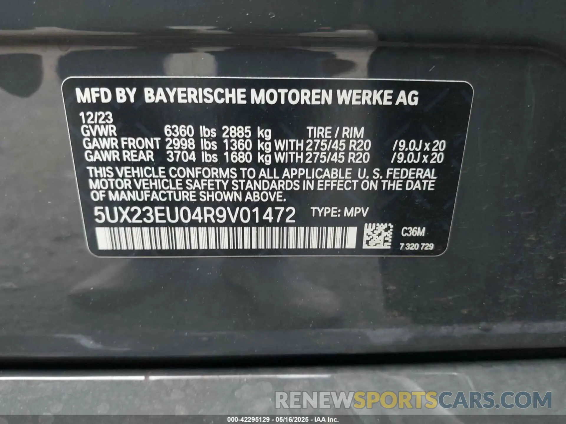 9 Фотография поврежденного автомобиля 5UX23EU04R9V01472 BMW X5 2024