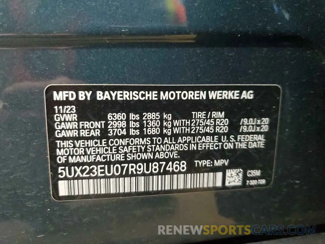 13 Photograph of a damaged car 5UX23EU07R9U87468 BMW X5 2024