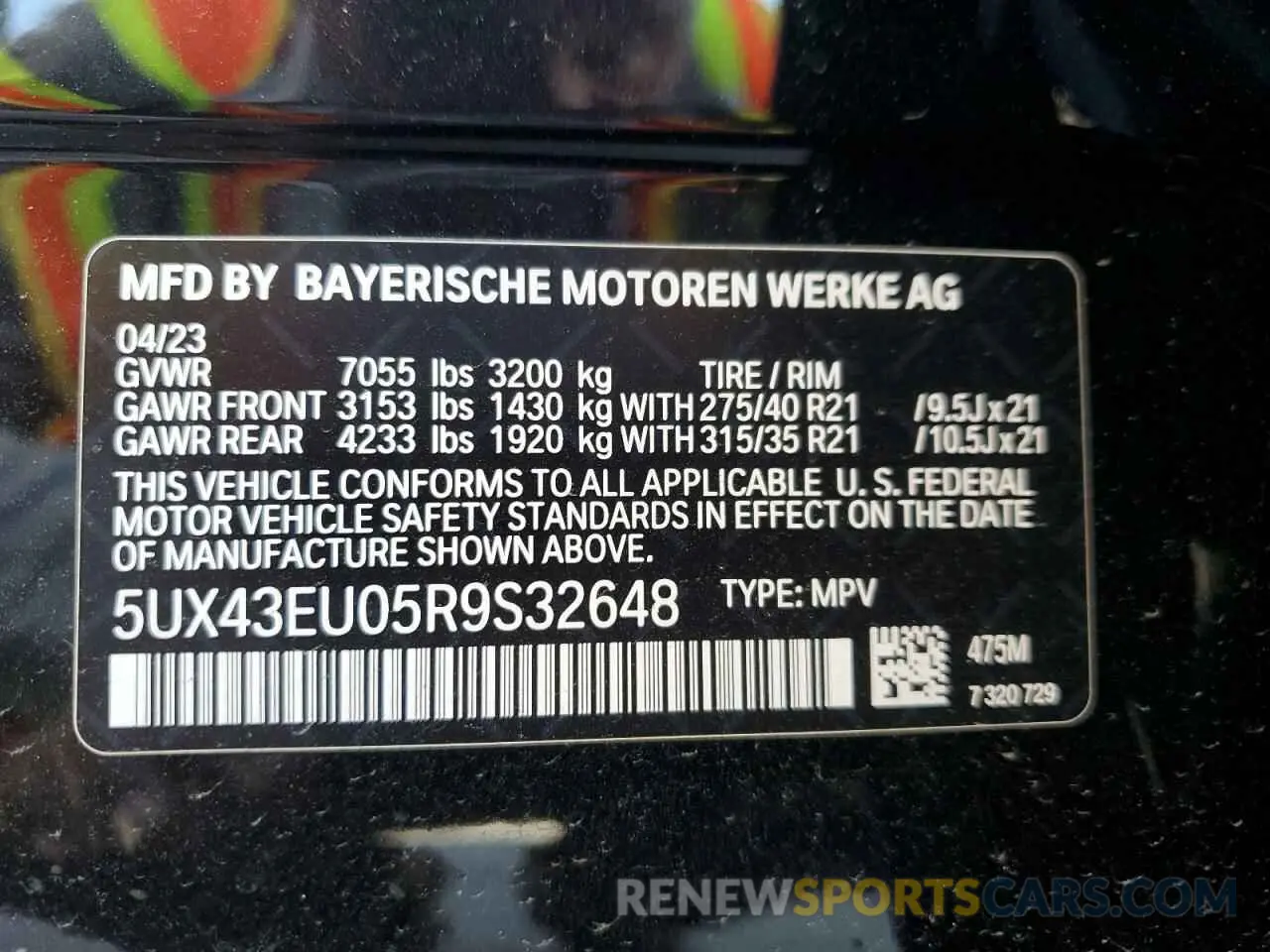 12 Photograph of a damaged car 5UX43EU05R9S32648 BMW X5 2024