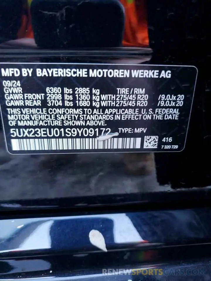 14 Photograph of a damaged car 5UX23EU01S9Y09172 BMW X5 2025