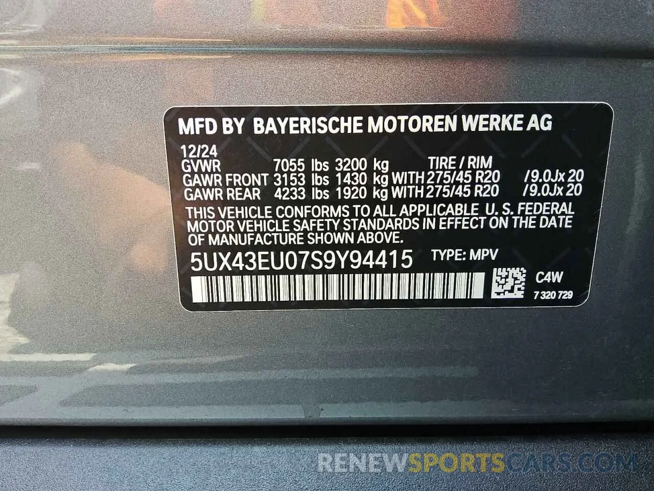 13 Фотография поврежденного автомобиля 5UX43EU07S9Y94415 BMW X5 2025