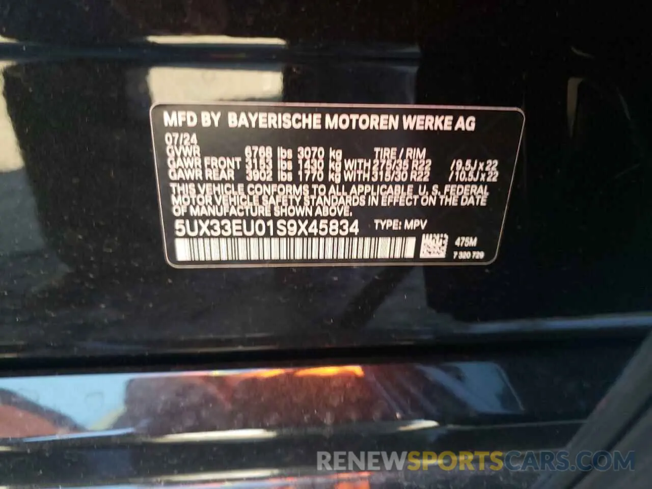 14 Photograph of a damaged car 5UX33EU01S9X45834 BMW X5 M60I 2025
