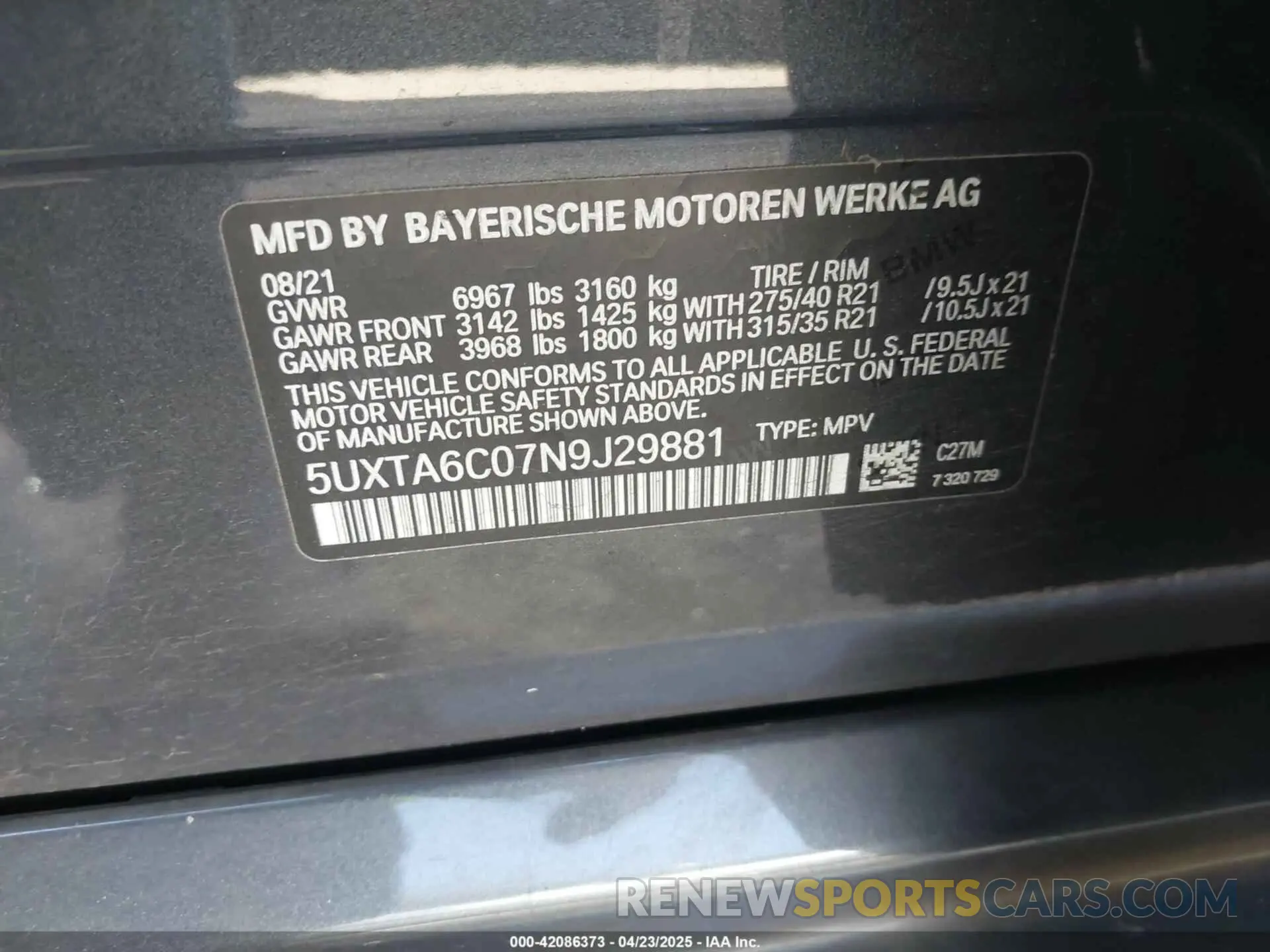 9 Photograph of a damaged car 5UXTA6C07N9J29881 BMW X5 PHEV 2022