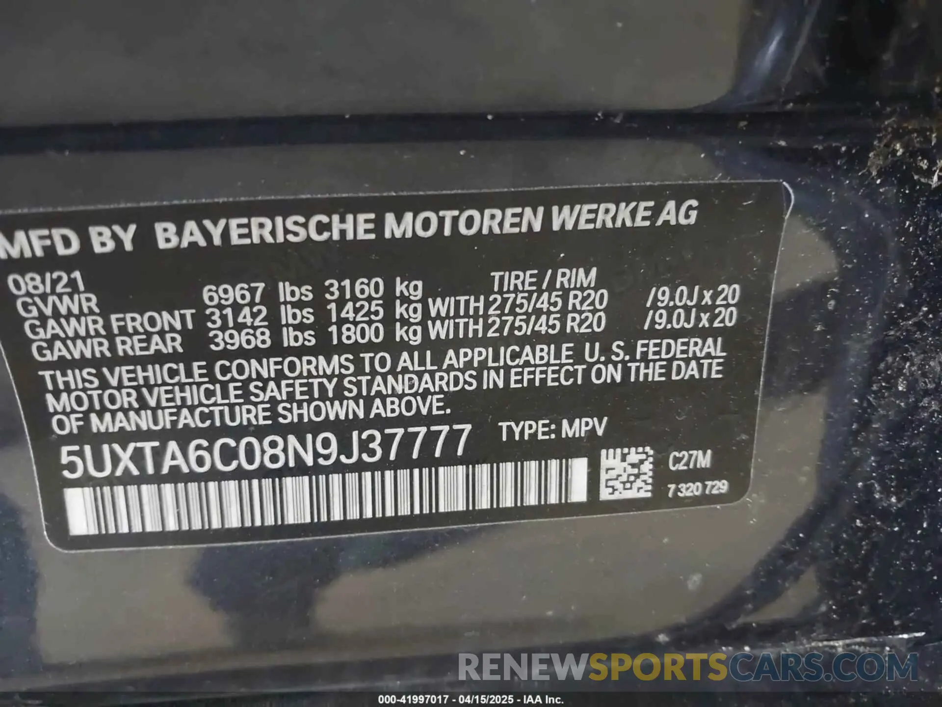 9 Photograph of a damaged car 5UXTA6C08N9J37777 BMW X5 PHEV 2022