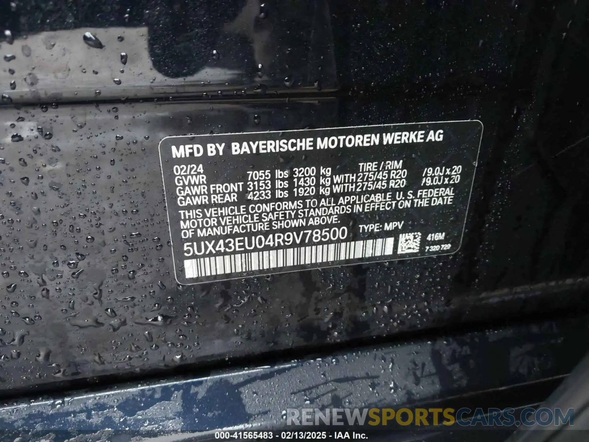 9 Photograph of a damaged car 5UX43EU04R9V78500 BMW X5 PHEV 2024