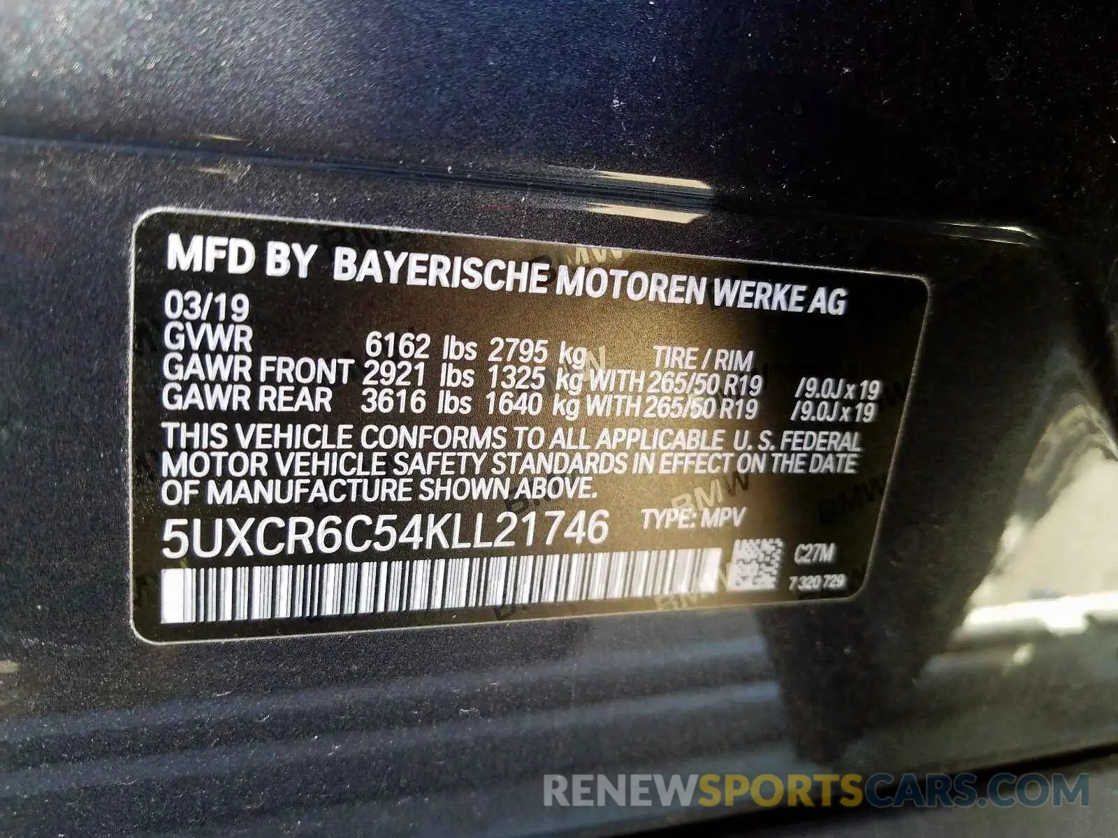 10 Фотография поврежденного автомобиля 5UXCR6C54KLL21746 BMW X5 XDRIVE4 2019