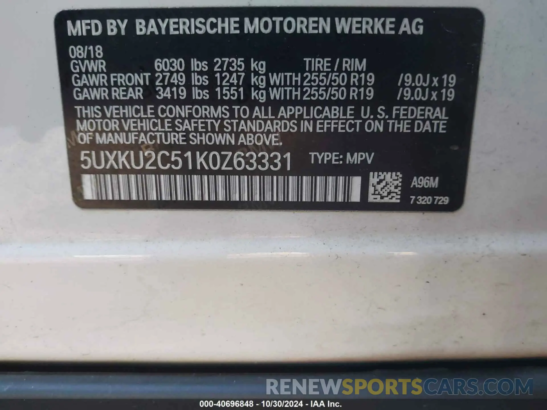 9 Фотография поврежденного автомобиля 5UXKU2C51K0Z63331 BMW X6 2019