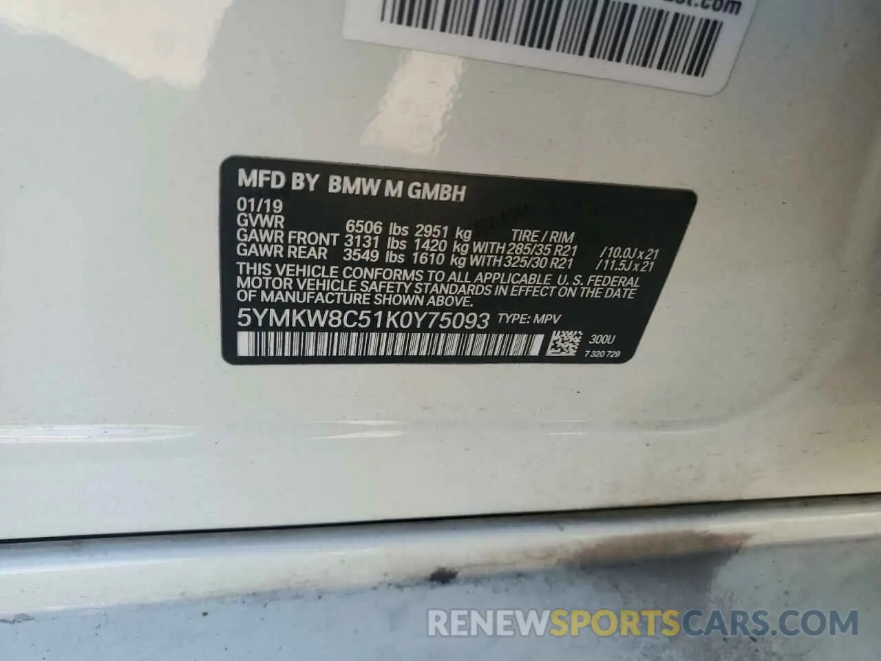13 Photograph of a damaged car 5YMKW8C51K0Y75093 BMW X6 2019