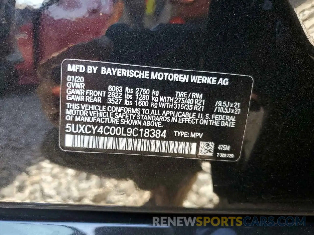 13 Photograph of a damaged car 5UXCY4C00L9C18384 BMW X6 2020