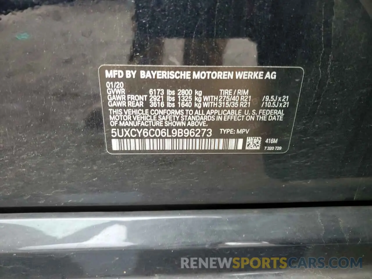 13 Фотография поврежденного автомобиля 5UXCY6C06L9B96273 BMW X6 2020