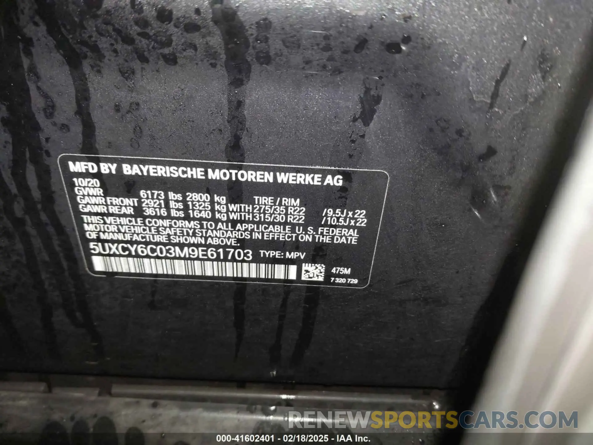 9 Фотография поврежденного автомобиля 5UXCY6C03M9E61703 BMW X6 2021