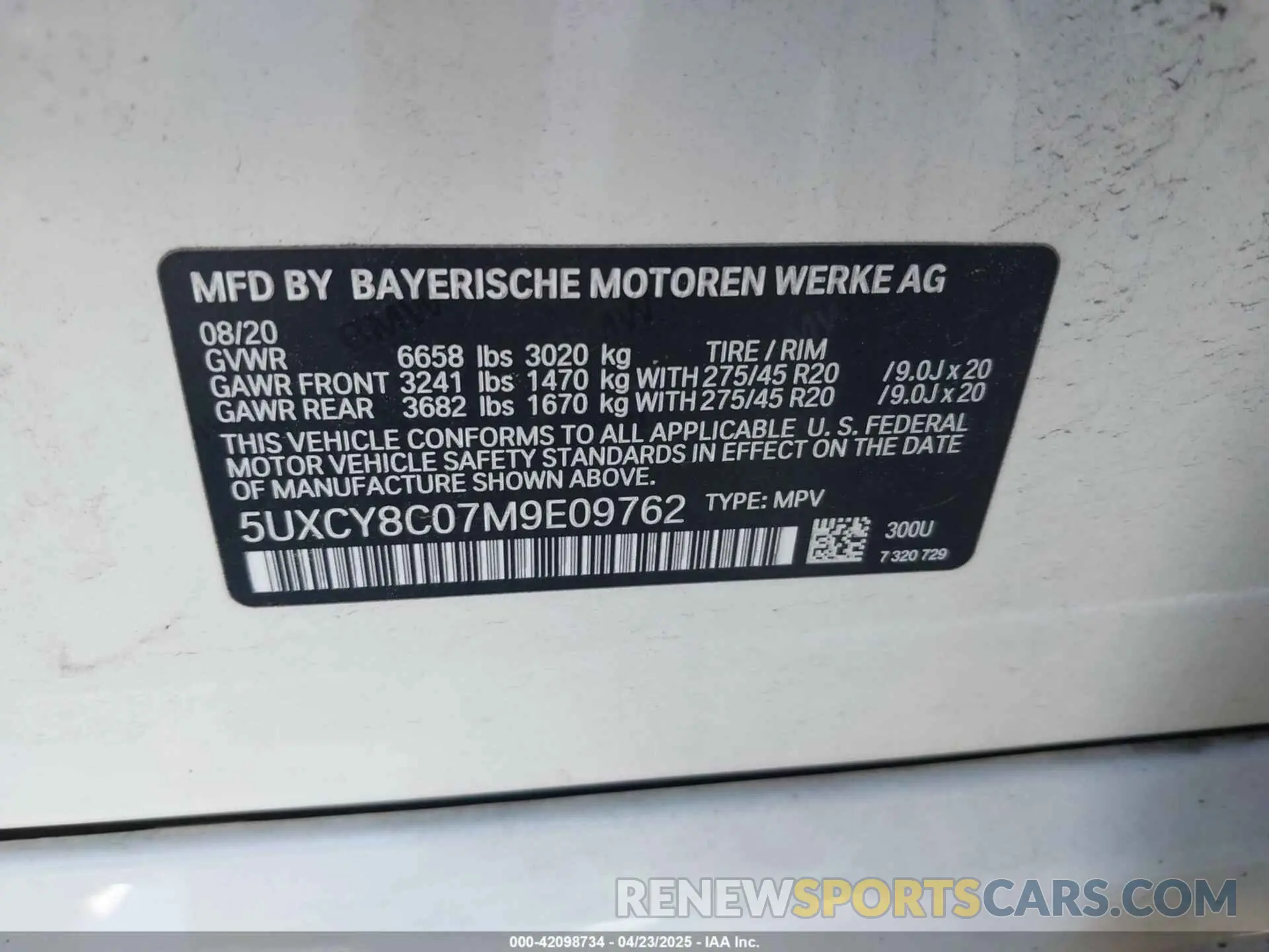 9 Фотография поврежденного автомобиля 5UXCY8C07M9E09762 BMW X6 2021