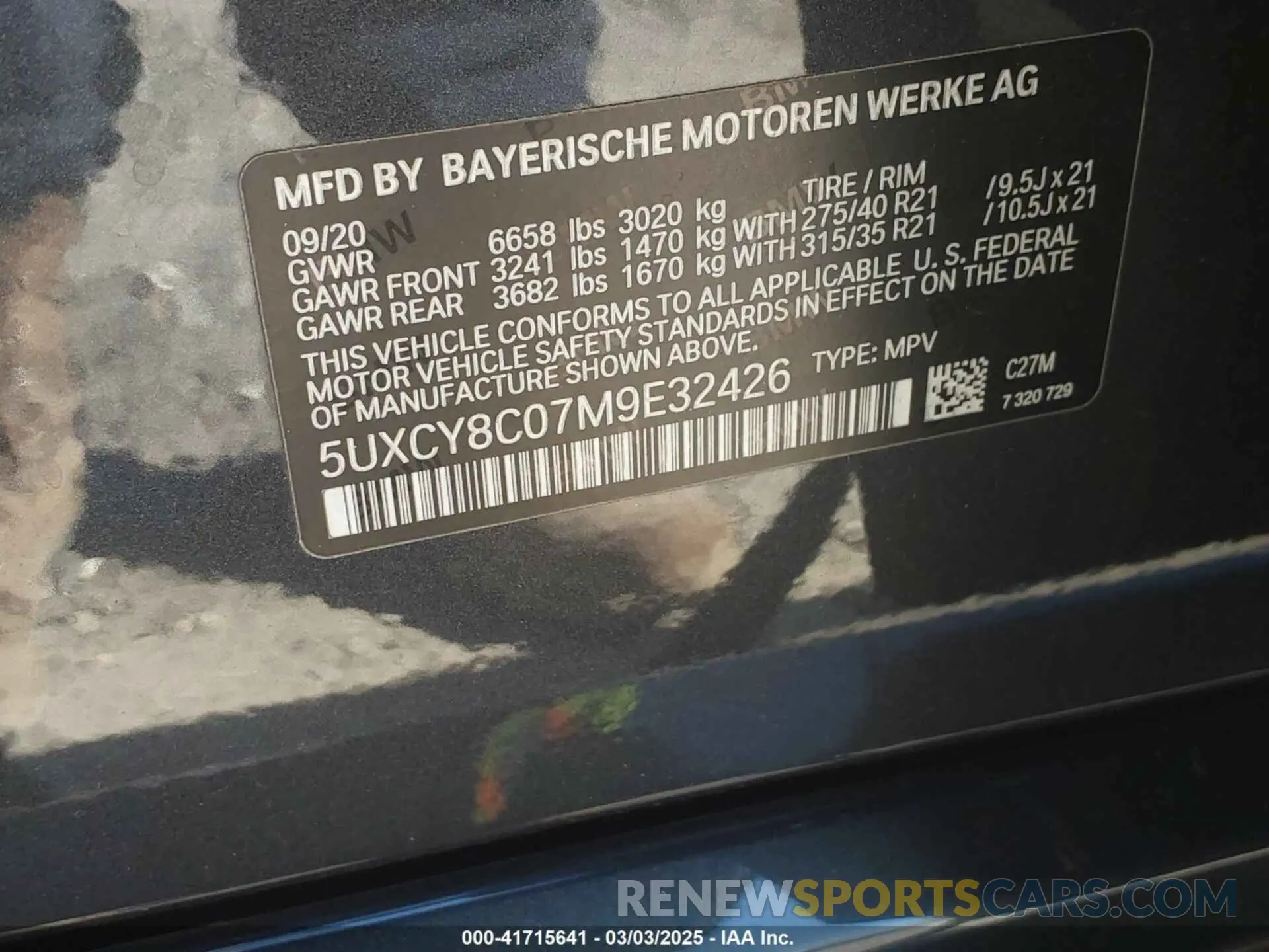 9 Фотография поврежденного автомобиля 5UXCY8C07M9E32426 BMW X6 2021