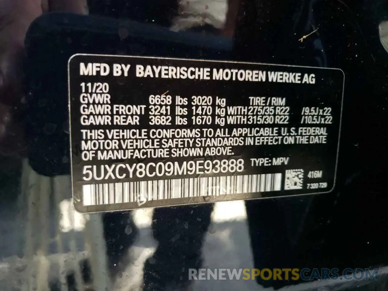 10 Фотография поврежденного автомобиля 5UXCY8C09M9E93888 BMW X6 2021