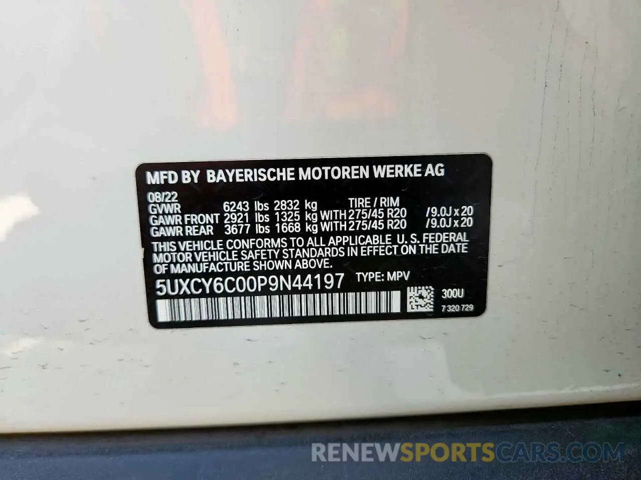 14 Photograph of a damaged car 5UXCY6C00P9N44197 BMW X6 2023