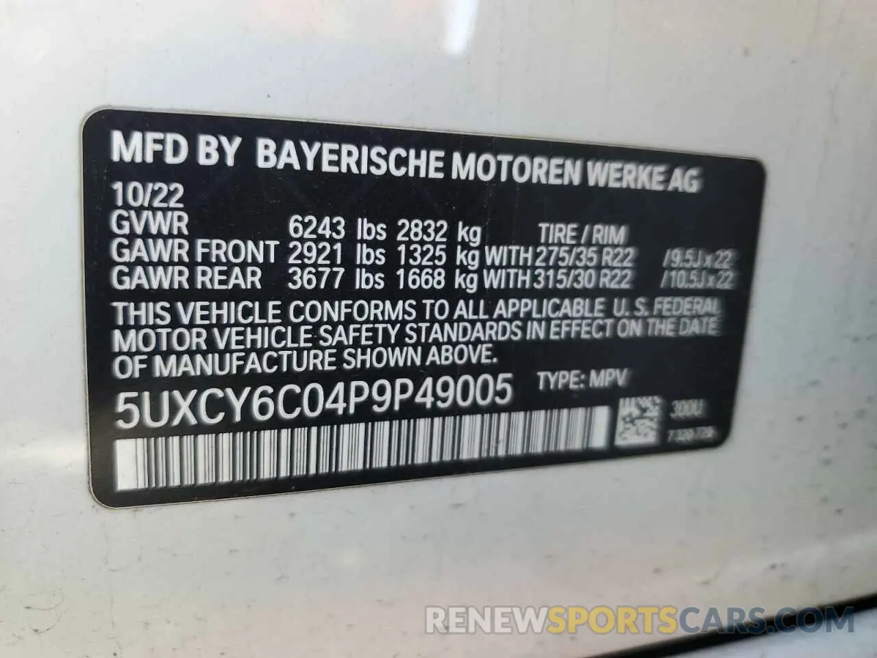 14 Фотография поврежденного автомобиля 5UXCY6C04P9P49005 BMW X6 2023