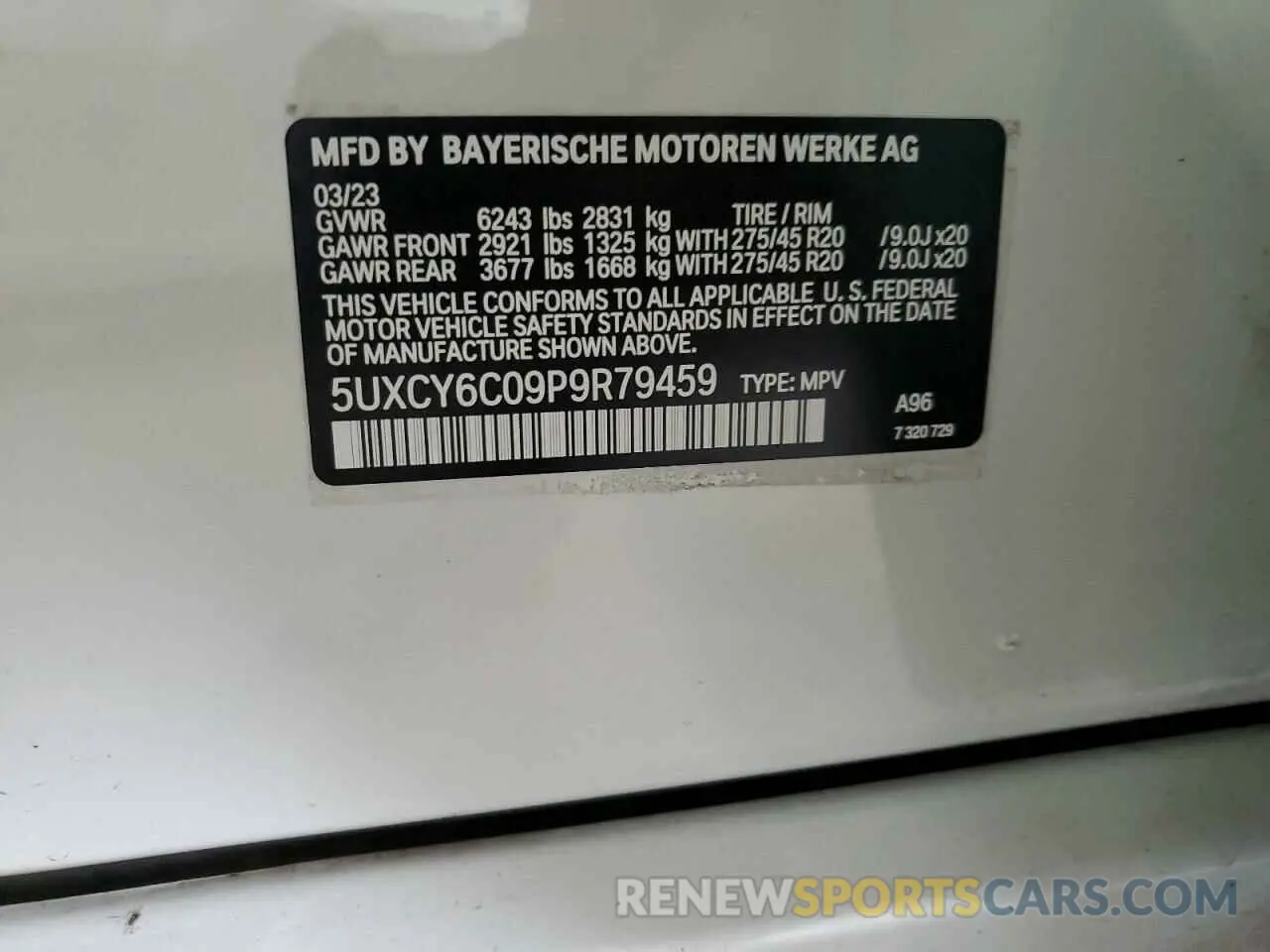 14 Фотография поврежденного автомобиля 5UXCY6C09P9R79459 BMW X6 2023