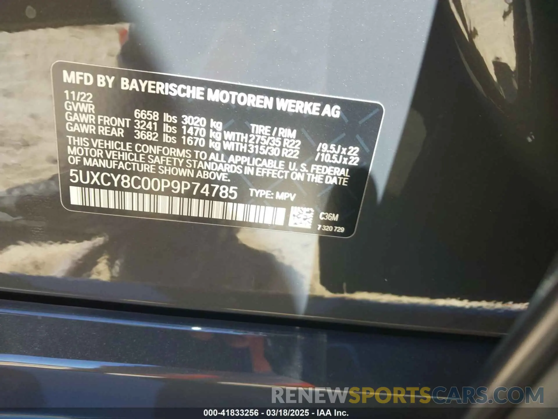 9 Фотография поврежденного автомобиля 5UXCY8C00P9P74785 BMW X6 2023