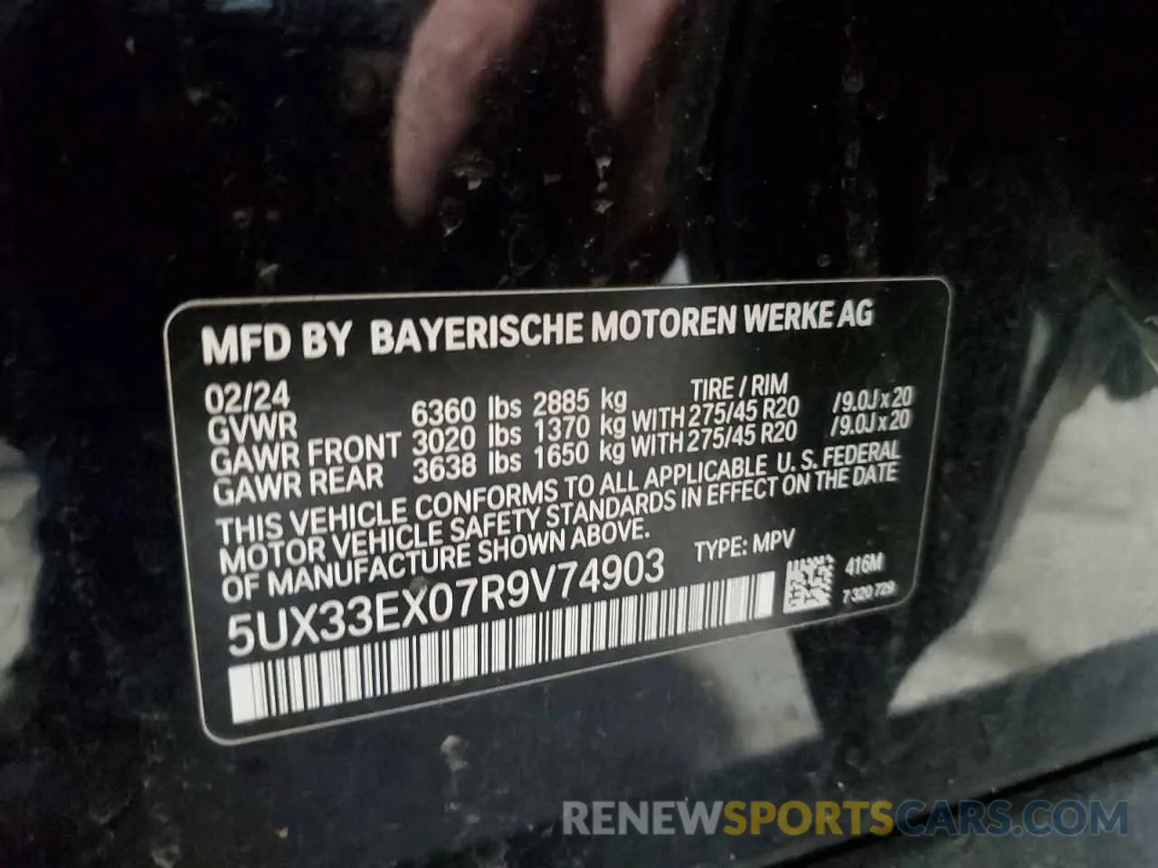 13 Photograph of a damaged car 5UX33EX07R9V74903 BMW X6 2024