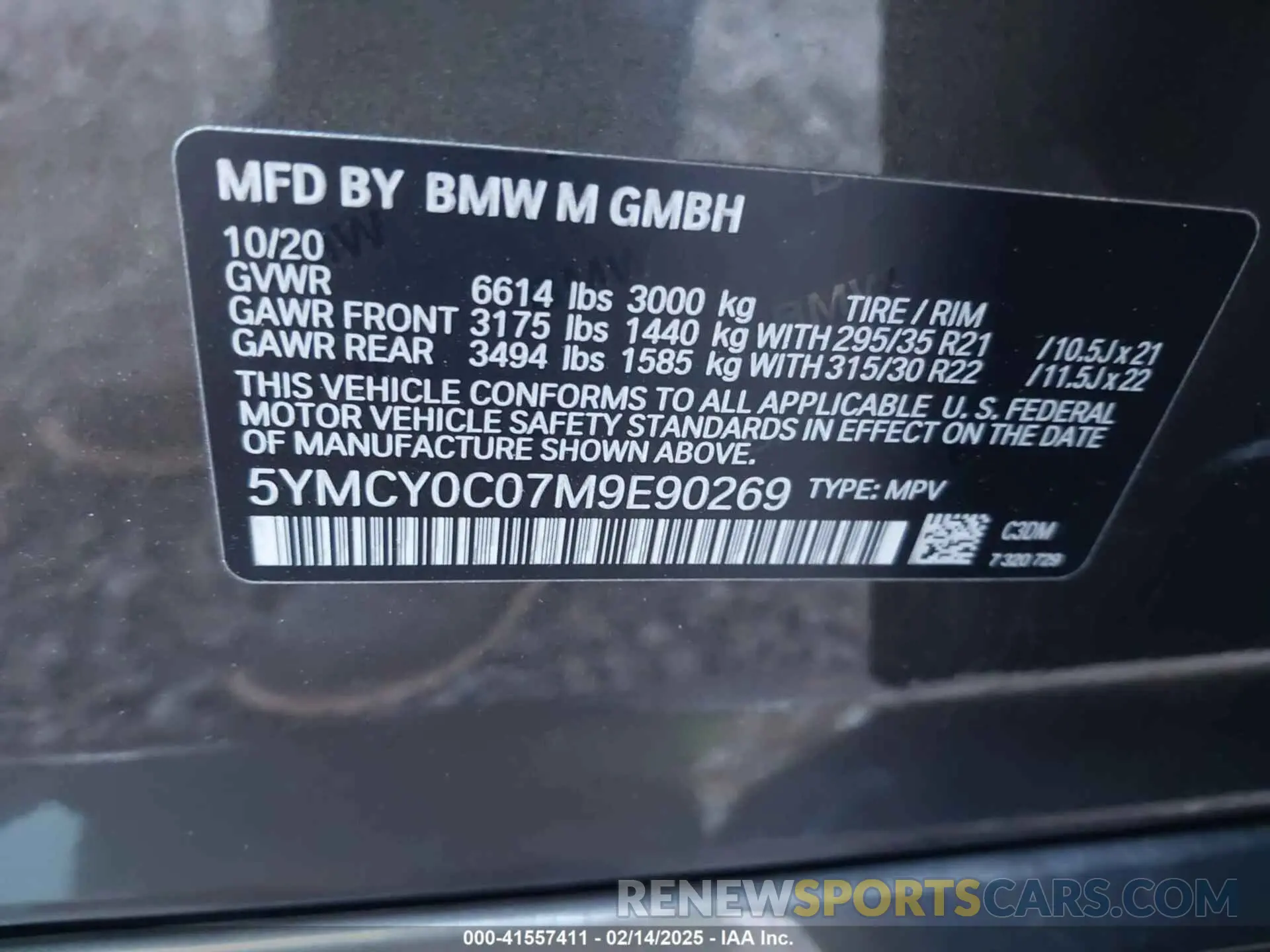 9 Фотография поврежденного автомобиля 5YMCY0C07M9E90269 BMW X6 M 2021