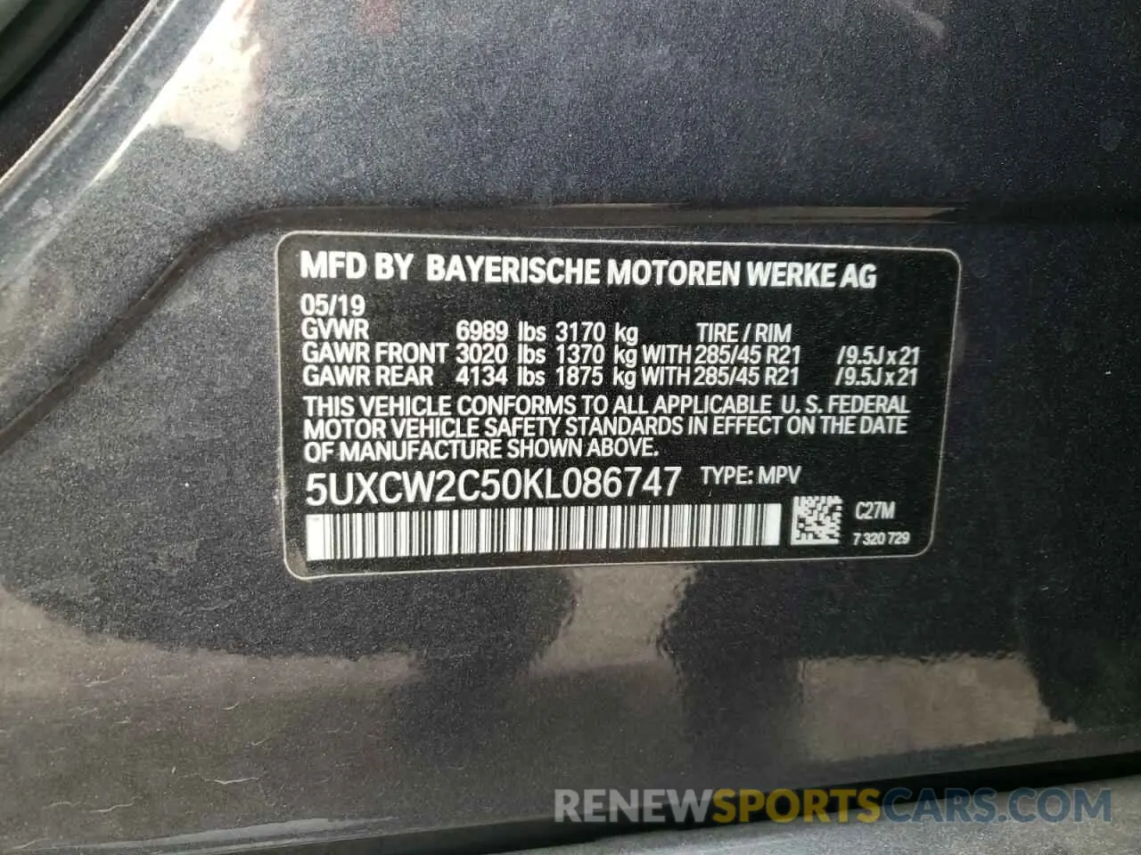 12 Photograph of a damaged car 5UXCW2C50KL086747 BMW X7 2019