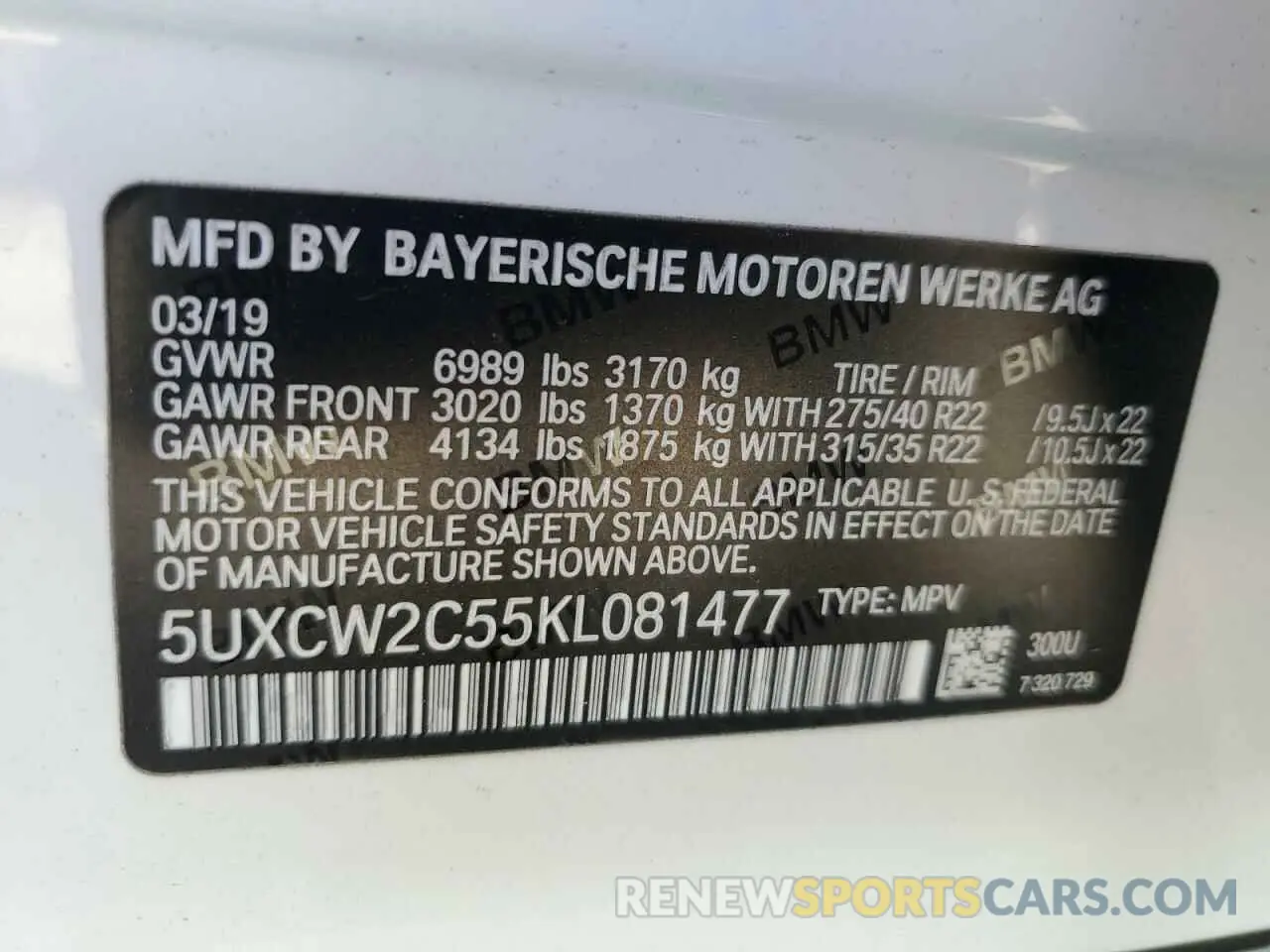 13 Photograph of a damaged car 5UXCW2C55KL081477 BMW X7 2019