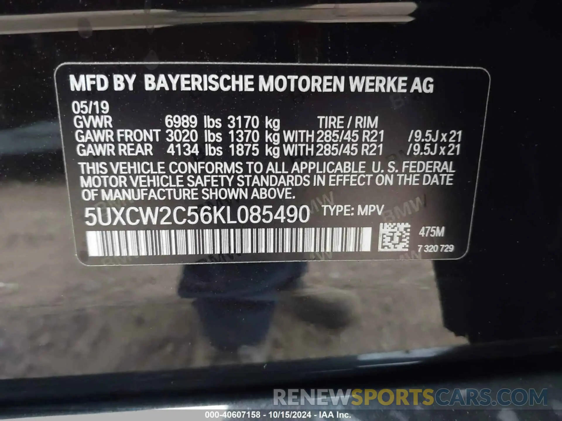 9 Photograph of a damaged car 5UXCW2C56KL085490 BMW X7 2019