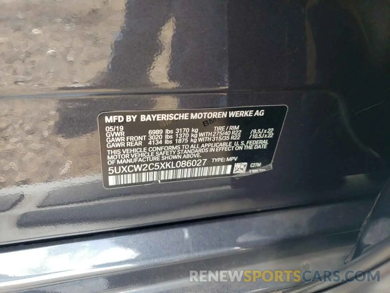 13 Photograph of a damaged car 5UXCW2C5XKL086027 BMW X7 2019