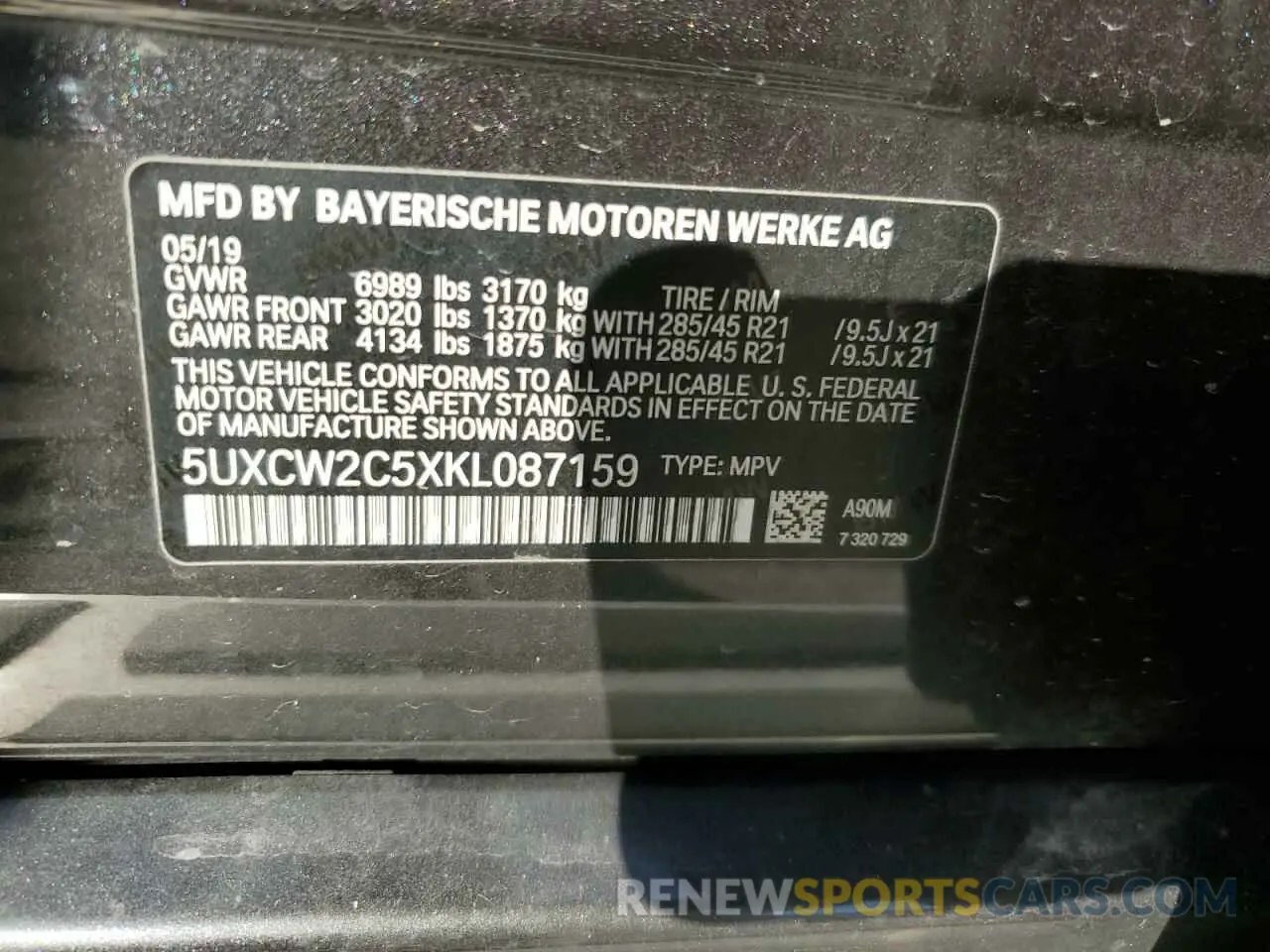 13 Photograph of a damaged car 5UXCW2C5XKL087159 BMW X7 2019