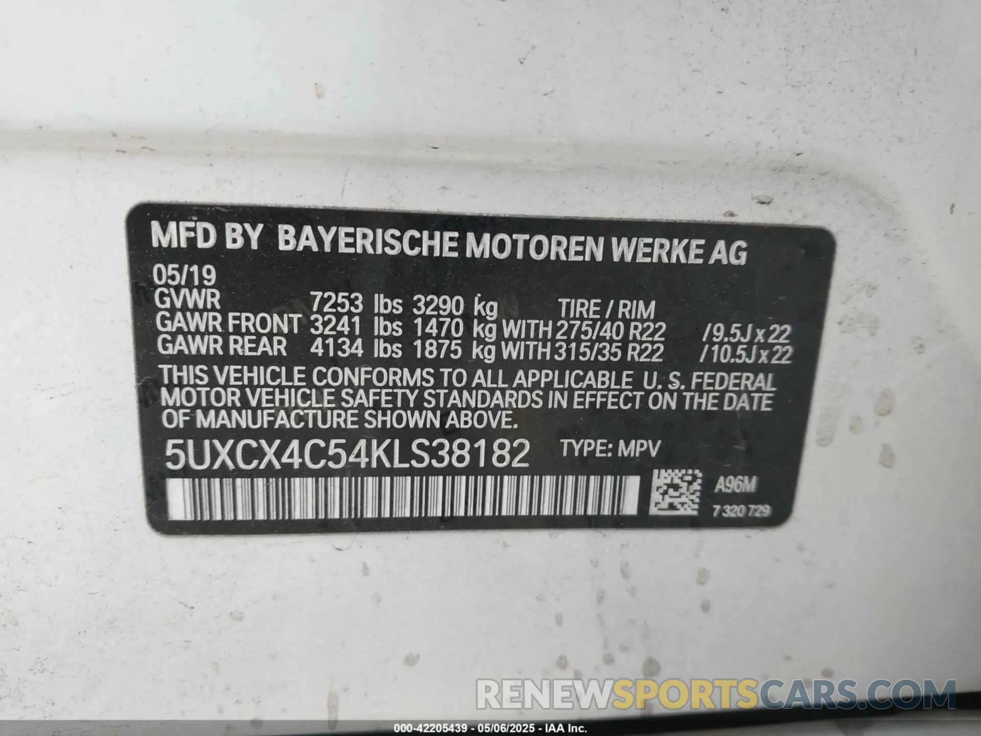 9 Фотография поврежденного автомобиля 5UXCX4C54KLS38182 BMW X7 2019