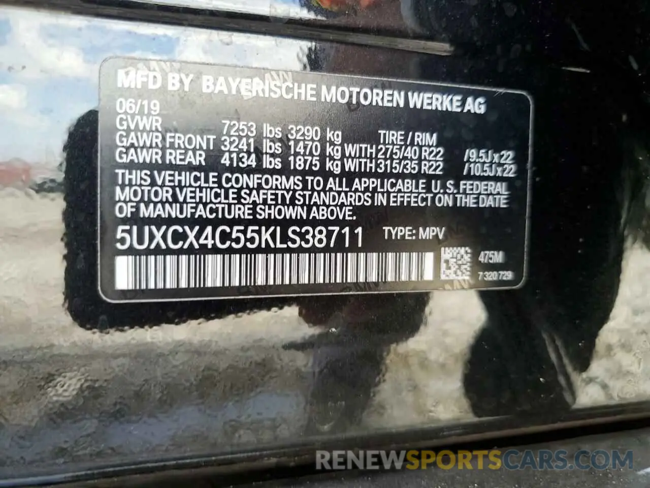 13 Photograph of a damaged car 5UXCX4C55KLS38711 BMW X7 2019