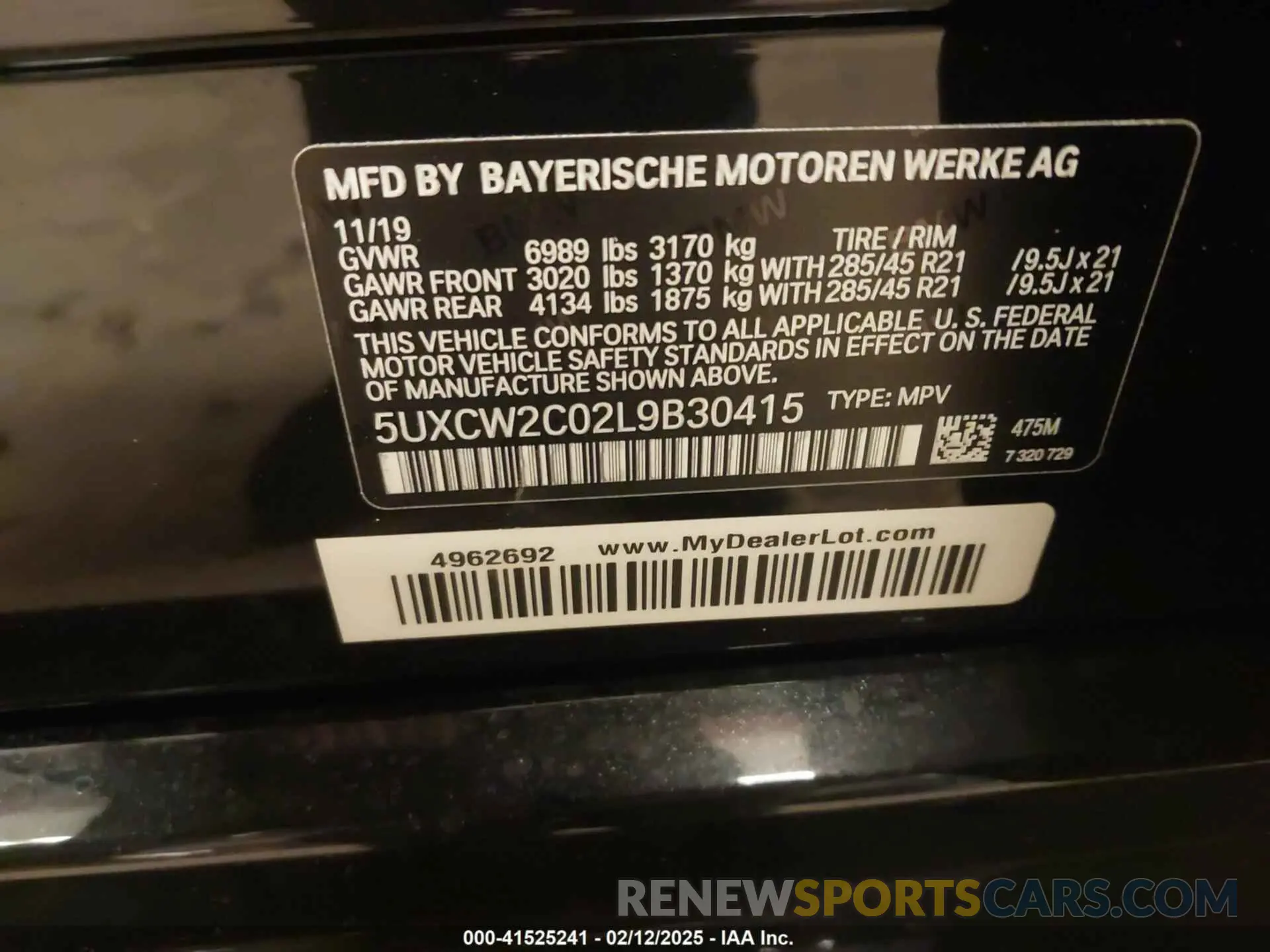 9 Фотография поврежденного автомобиля 5UXCW2C02L9B30415 BMW X7 2020