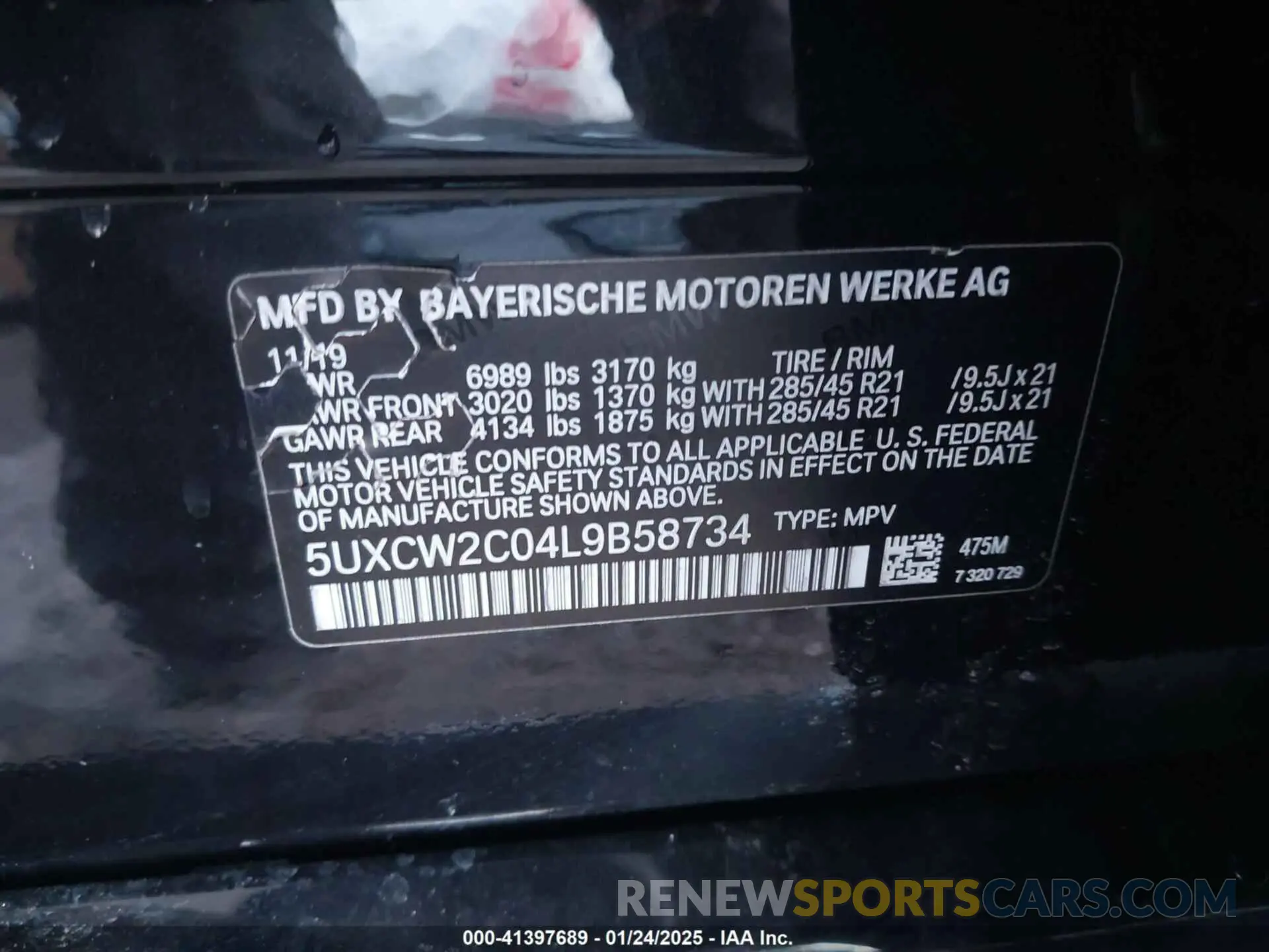 9 Фотография поврежденного автомобиля 5UXCW2C04L9B58734 BMW X7 2020