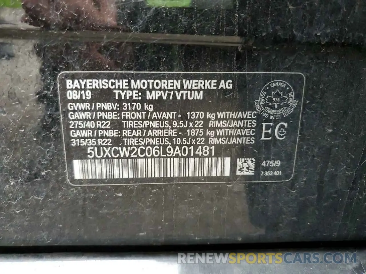 13 Photograph of a damaged car 5UXCW2C06L9A01481 BMW X7 2020