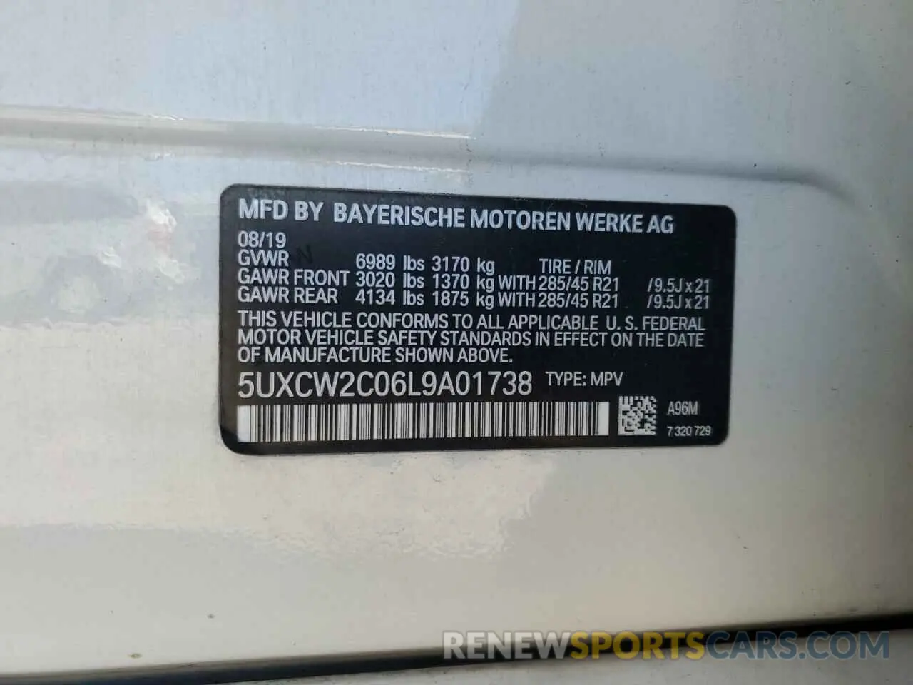 13 Photograph of a damaged car 5UXCW2C06L9A01738 BMW X7 2020