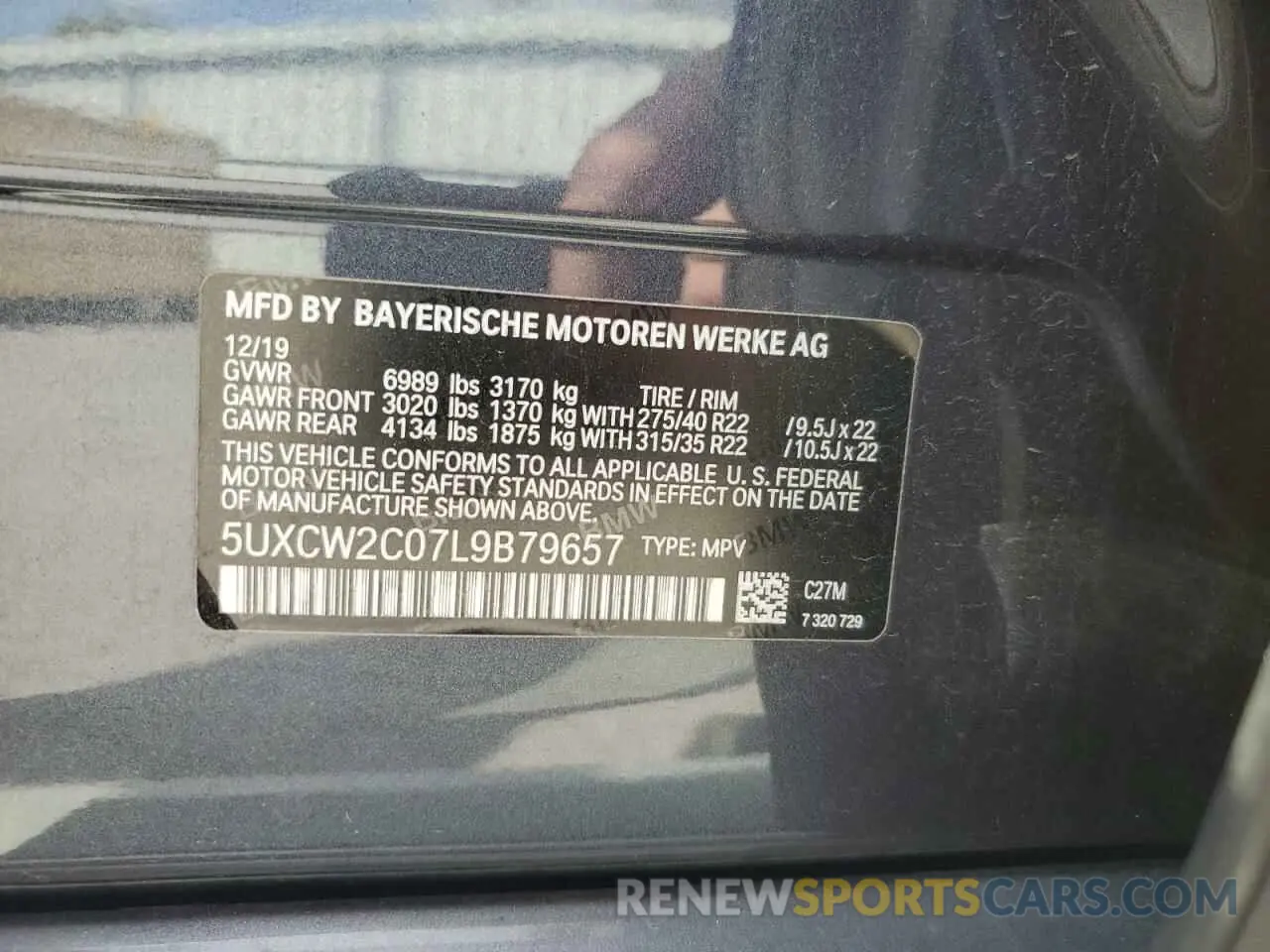 14 Photograph of a damaged car 5UXCW2C07L9B79657 BMW X7 2020