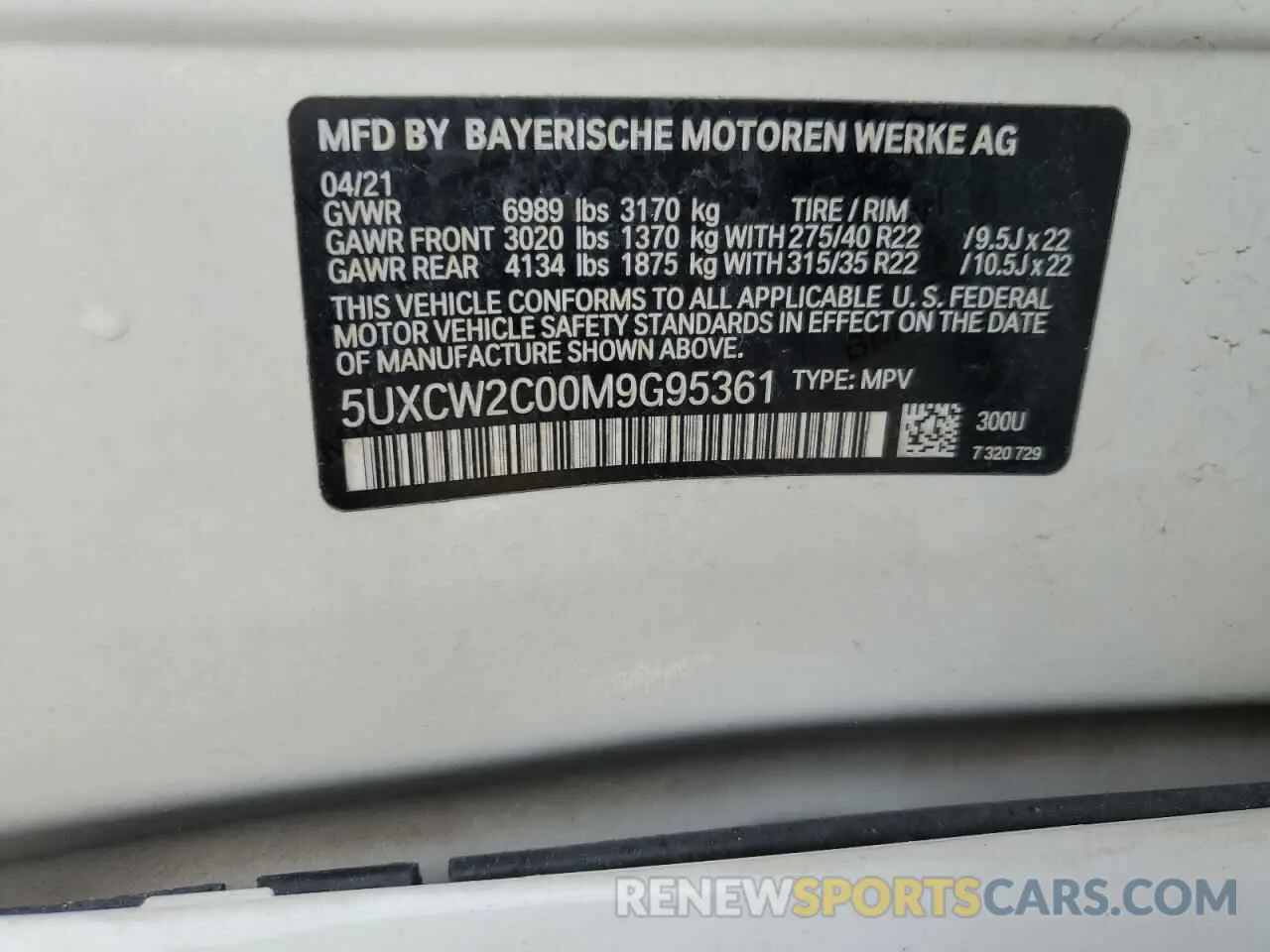 13 Фотография поврежденного автомобиля 5UXCW2C00M9G95361 BMW X7 2021