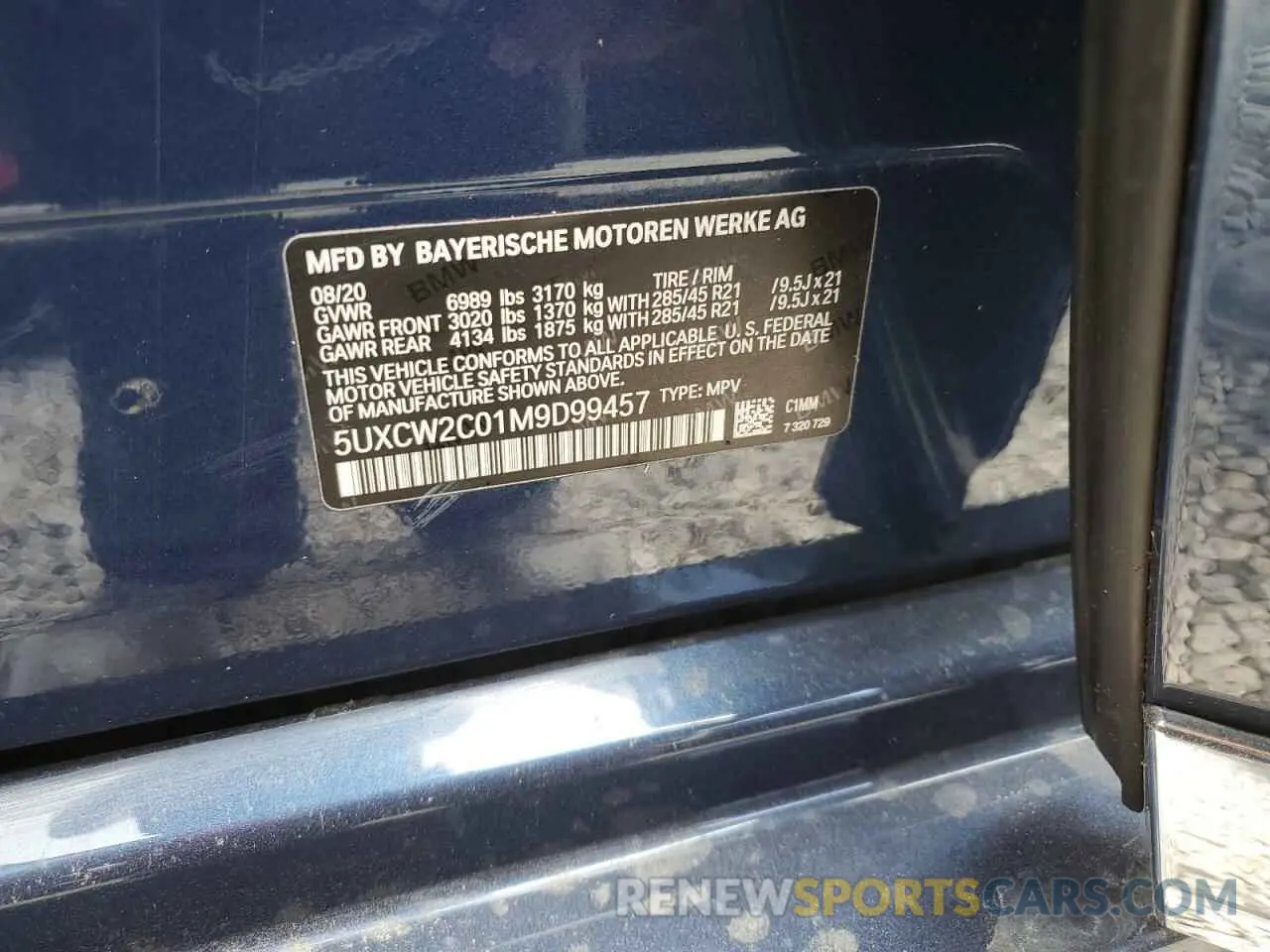 10 Photograph of a damaged car 5UXCW2C01M9D99457 BMW X7 2021