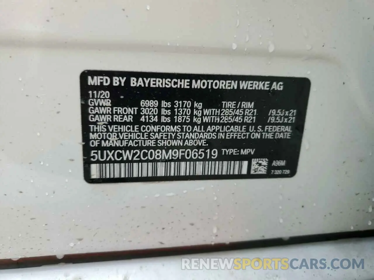 10 Фотография поврежденного автомобиля 5UXCW2C08M9F06519 BMW X7 2021