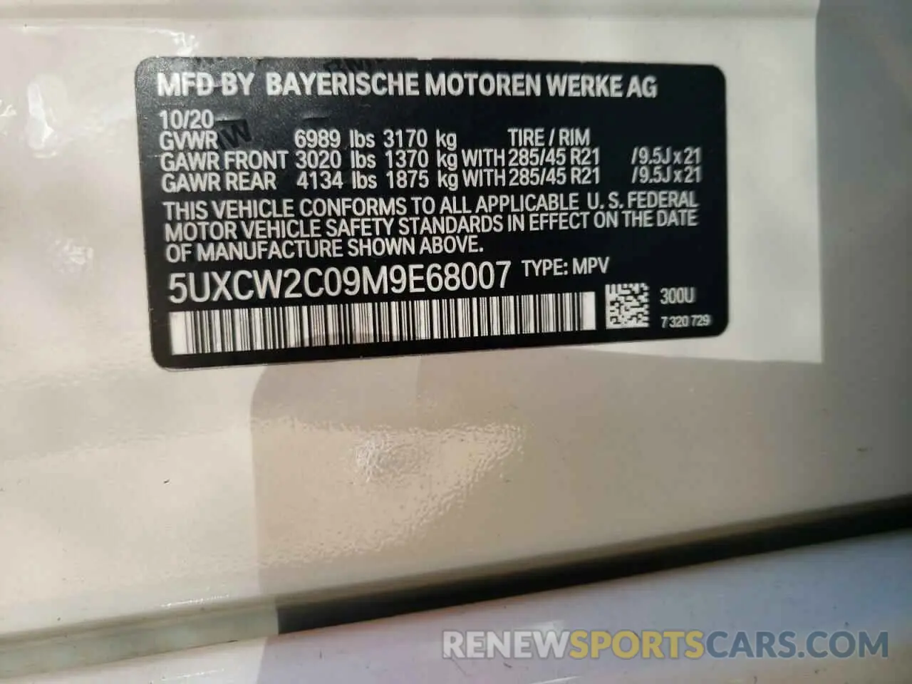 12 Photograph of a damaged car 5UXCW2C09M9E68007 BMW X7 2021