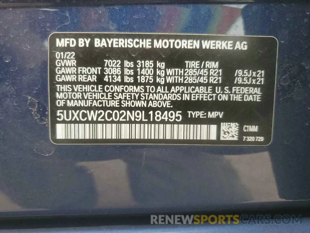 13 Photograph of a damaged car 5UXCW2C02N9L18495 BMW X7 2022