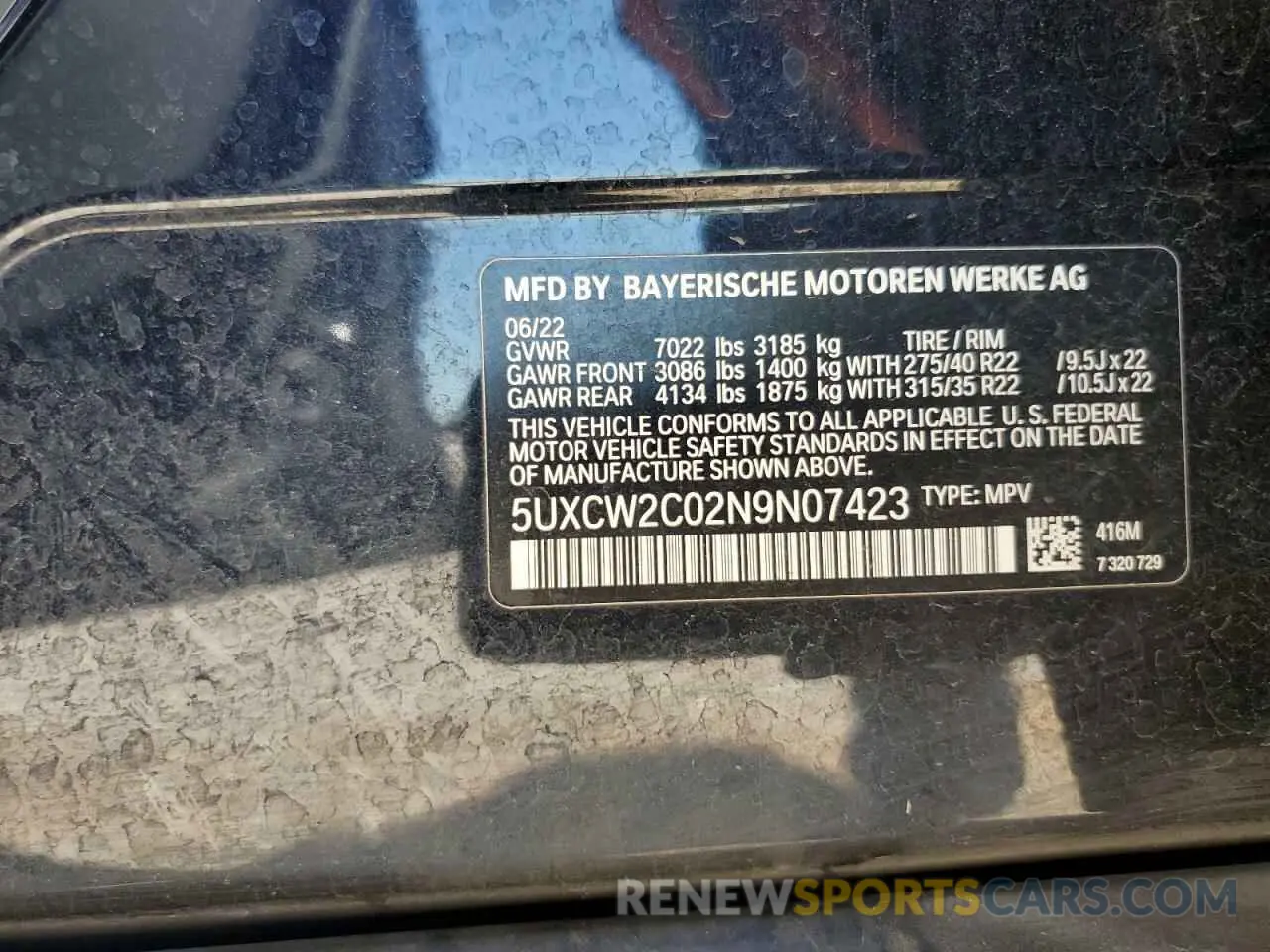 14 Фотография поврежденного автомобиля 5UXCW2C02N9N07423 BMW X7 2022