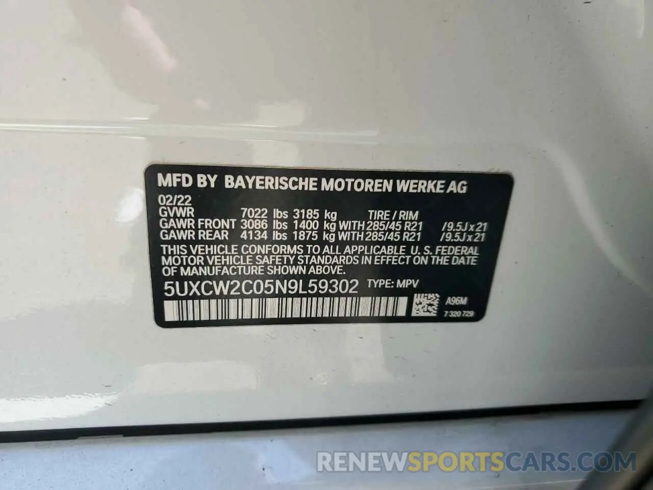 14 Photograph of a damaged car 5UXCW2C05N9L59302 BMW X7 2022