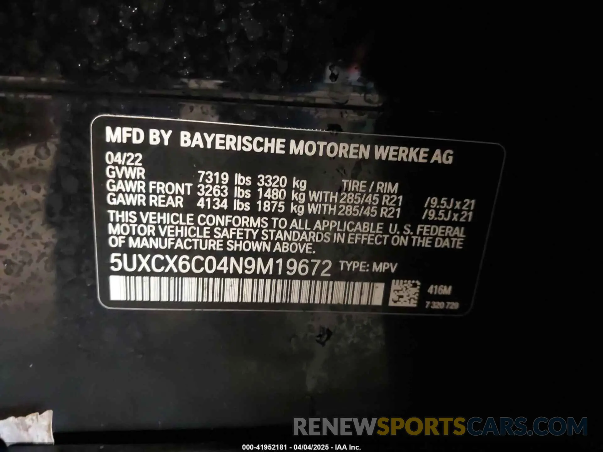 9 Фотография поврежденного автомобиля 5UXCX6C04N9M19672 BMW X7 2022