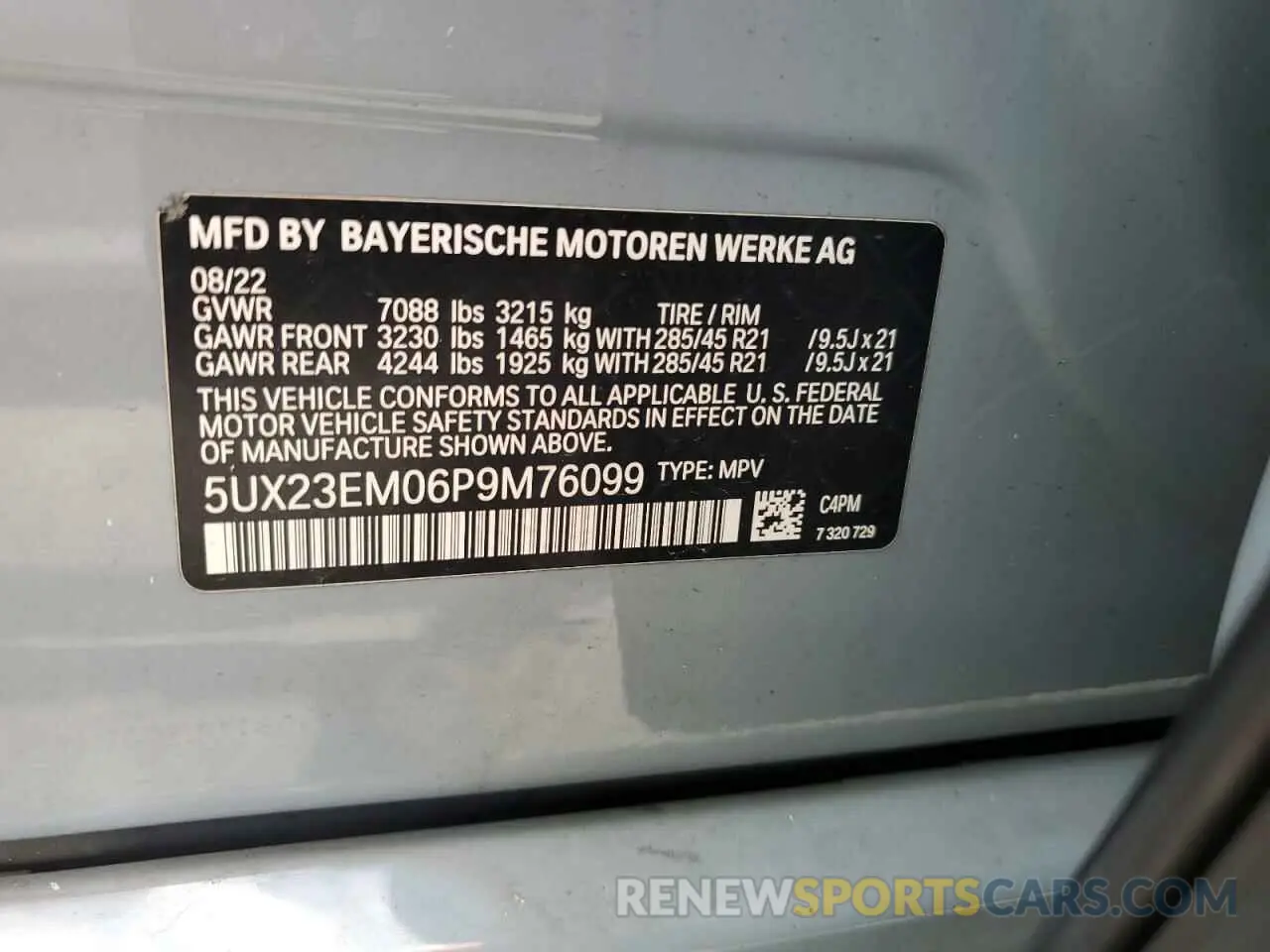 14 Photograph of a damaged car 5UX23EM06P9M76099 BMW X7 2023