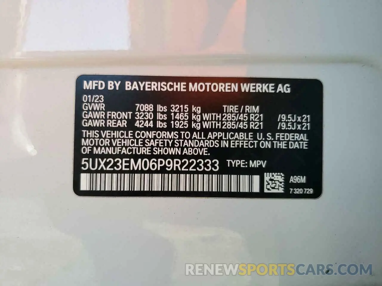 15 Photograph of a damaged car 5UX23EM06P9R22333 BMW X7 2023